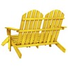 vidaXL Comfortable 2-Seater Patio Adirondack Chair with Detachable Ottomans in Solid Fir Wood - Yellow - 4 of 4