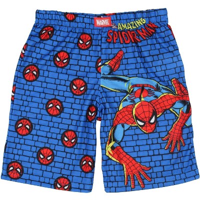 Seven Times Six Marvel Spiderman Boys' Youth Wall Crawler Superhero Pajama Sleep Shorts Blue