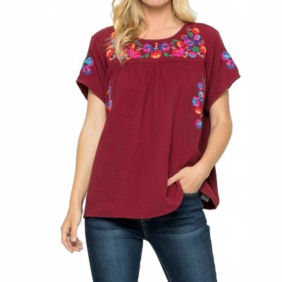 Women's On The Border Embroidered Top - SEE AND BE SEEN
