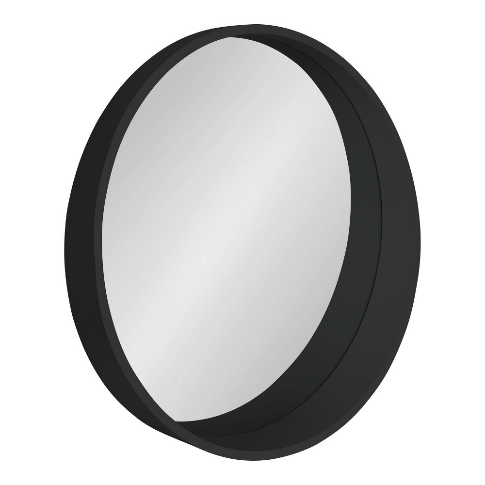 Photos - Wall Mirror 24" Wheeler Round  Black - Kate & Laurel All Things Decor