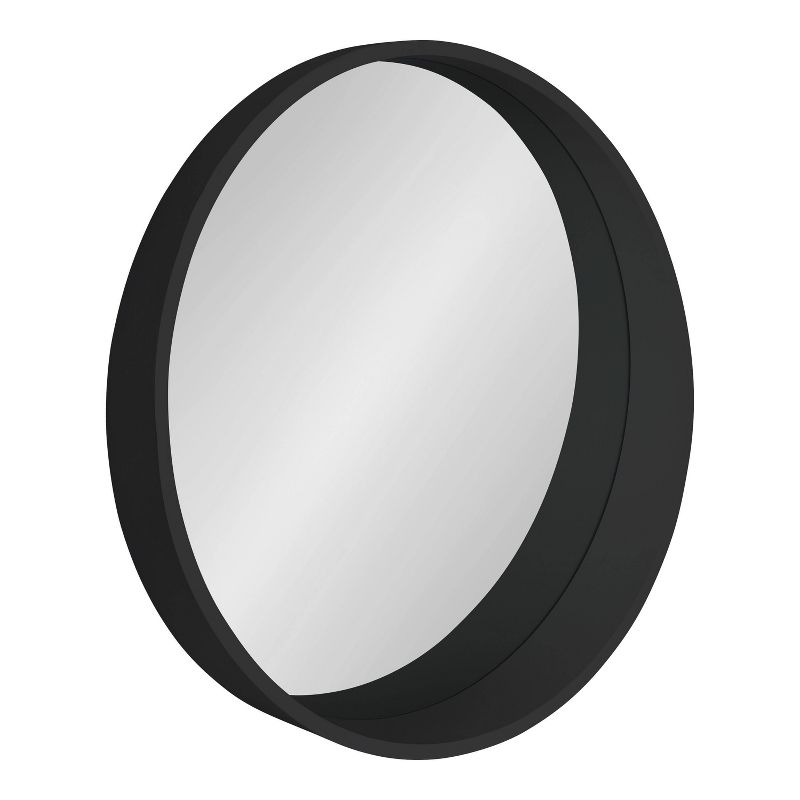 24&#34; Wheeler Round Wall Mirror Black - Kate &#38; Laurel All Things Decor, 1 of 8