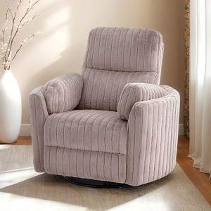 GDFStudio Mateo Modern Velvet Upholstered 360° Swivel Recliner - 1 of 4