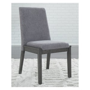 Set of 2 Besteneer Dining Upholstered Side Chair Dark Gray - Signature Design by Ashley