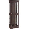 YOOCOZZ Lighted Glass Curio Display Cabinet Glass Storage Wine Cabinet Wood Frame Toy Display Light Bulb Included - Dark Cherry - 2 of 4