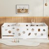 CAVINAS Kids Toddler Bed with Safety Guardrails,Twin/Full Size Floor Bed with Door,Montessori Bed for Bedroom,White - 4 of 4