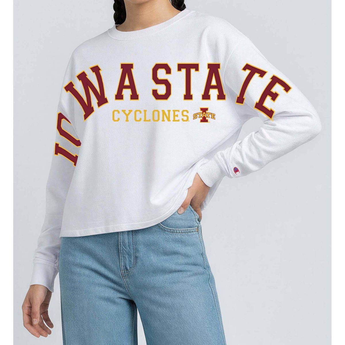 NCAA Iowa State Cyclones Women's Champion White Stretch Long Sleeve T-Shirt - thumbnail 4