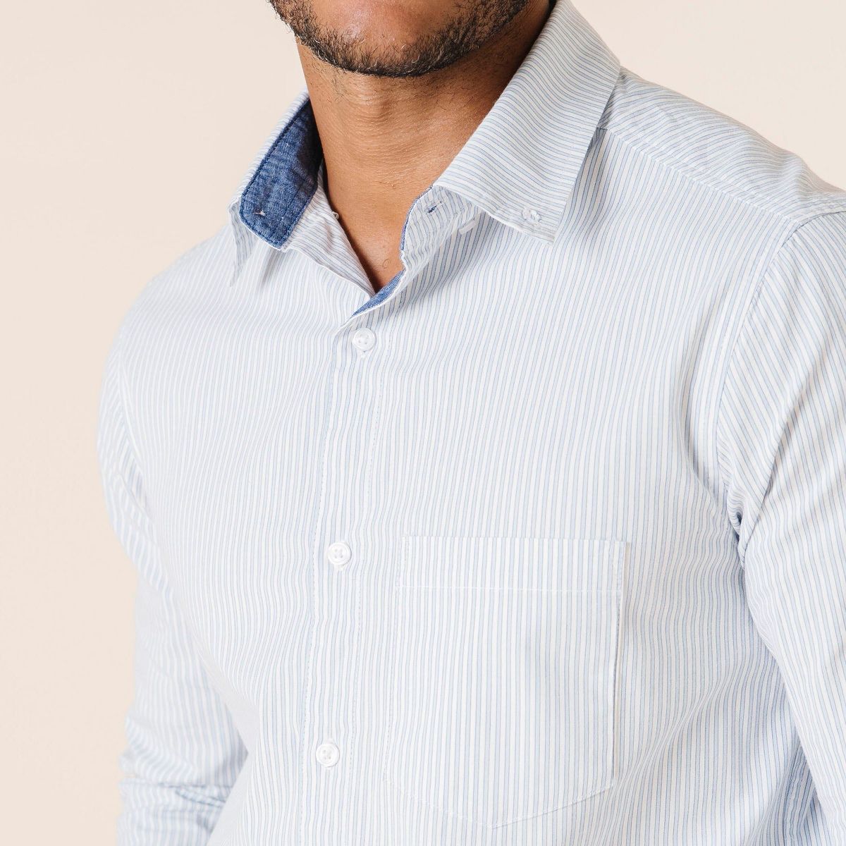 Hope & Henry Mens' Long Sleeve Stretch Poplin Button Down Shirt - thumbnail 2