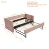 GDFStudio Milton Modern Wood and Velvet Twin Size Daybed - 4 of 4