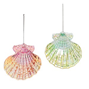 Gallerie II Sparkle Scallop Shell Christmas  Christmas XMAS Ornament, Set of 2 - 1 of 2