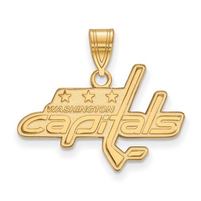Black Bow Jewelry 14k Yellow Gold Washington Capitals NHL Medium Pendant