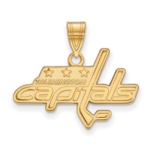 Black Bow Jewelry 14k Yellow Gold Washington Capitals NHL Medium Pendant - 1 of 3