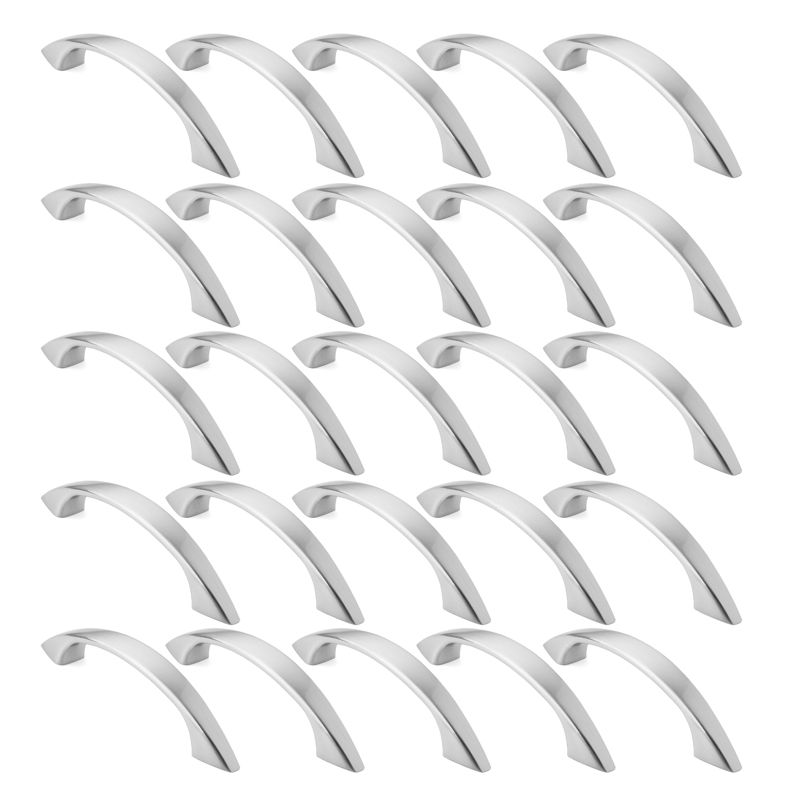 Cauldham Solid Kitchen Cabinet Arch Pulls Handles (3" Hole Centers) - Curved Drawer/Door Hardware - Style M243 - Satin Nickel, 3 of 6