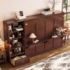 Queen Size Murphy Bed with Height Adjustable Storage Compartments and Shelf - 4 of 4