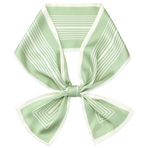 INSPIRE CHIC Women's Satin Striped Contrast Color Skinny Long Hair Ribbon Neck Scarves 1 Pc - 1 of 4