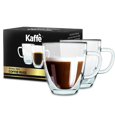 Kaffe 16oz Double-Wall Borosilicate Glass Cups - Set of 2