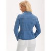 INSPIRE CHIC Women's Denim Button Down Turndown Collar Long Sleeve Ruffle Hem Peplum Jean Jackets - 4 of 4