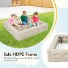 Costzon Kids Sandbox with Cover, 47"x47" HDPE Sand Box with Oxford Cover, Liner & Reinforced Frame, Weather-Resistant for Backyard (Oxide White) - 2 of 4
