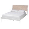 Baxton Studio Queen 3pc Louetta Carved Contrasting Bedroom Set White/Natural Brown - 4 of 4
