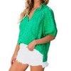 Women's Flower Embroidered Hollow-out Puff Sleeve Blouse - 1 the Woman - 3 of 4