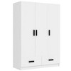 TIRAMISUBEST 3 Door Wardrobe Closet with Storage Drawers - Mobile Lateral Filing Cabinet Locking Wheels Adjustable Shelf - 3 of 4