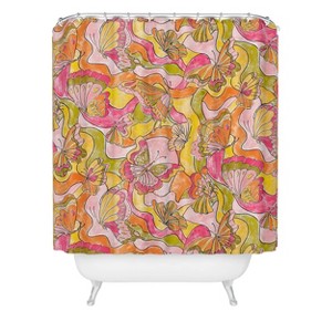 Jacqueline Maldonado Butterflies A Go Go Heavy Shower Curtain - Deny Designs: Polyester, Machine Washable, Ring Top - 1 of 3
