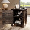 SinCiDo Nightstand with Charging Station, Farmhouse End Table w/Barn Door - 2 of 4