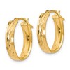 Black Bow Jewelry 4.3mm 10k Yellow Gold Diamond Cut Oval Hoop Earrings, 21mm(13/16 Inch) - 2 of 4