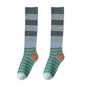 Anna-Kaci Women's 2 Pairs Striped Casual Sports Cotton Socks Soft Breathable Durable Everyday Comfort Fit - 1 of 4