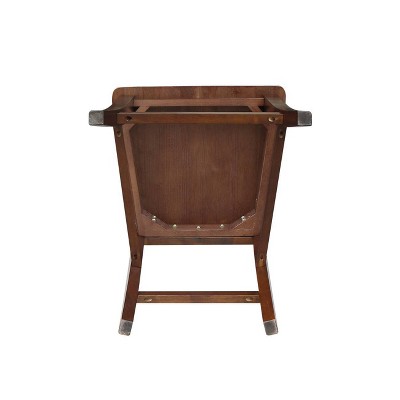 Elegant Roma Solid Hardwood Counter Height Barstool in Espresso
