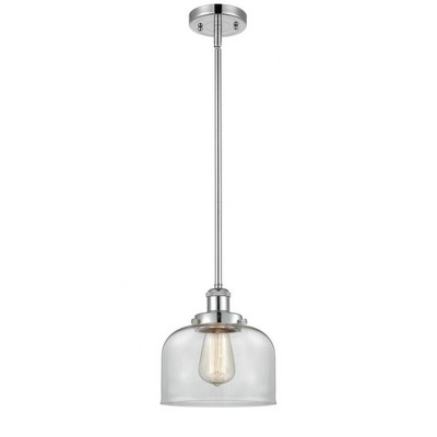 Bell - 1 Light Stem Hung Mini Pendant In Industrial Style-10 Inches Tall and 8 Inches Wide
