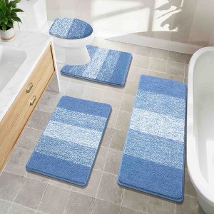BAGOKIE Ultra Soft 4-Piece Microfiber Bathroom Rug Set - 1 of 4