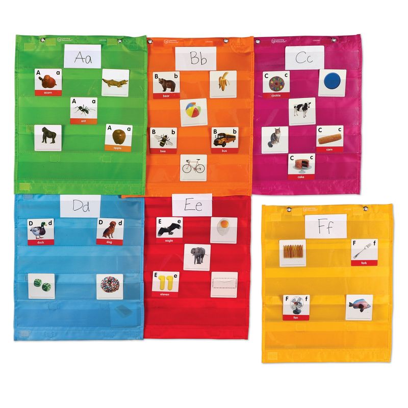 Learning Resources Magnetic Pocket Chart Squares, Classroom/Teacher Organizer, Various Colors, All Grades, Set of 6, 1 of 7
