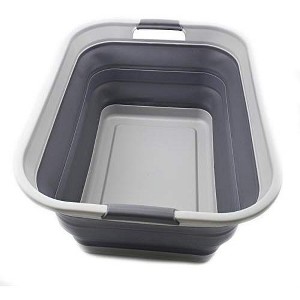 SAMMART Collapsible Plastic Laundry Basket/ Washtub - 1 of 4
