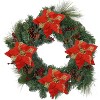 15 Pcs 8.5" Red Velvet Poinsettia Christmas Decorations with Clips - Sparkly Artificial Flowers for Tree, Wreath, and Holiday Decor by 4E's Novelty - 2 of 4