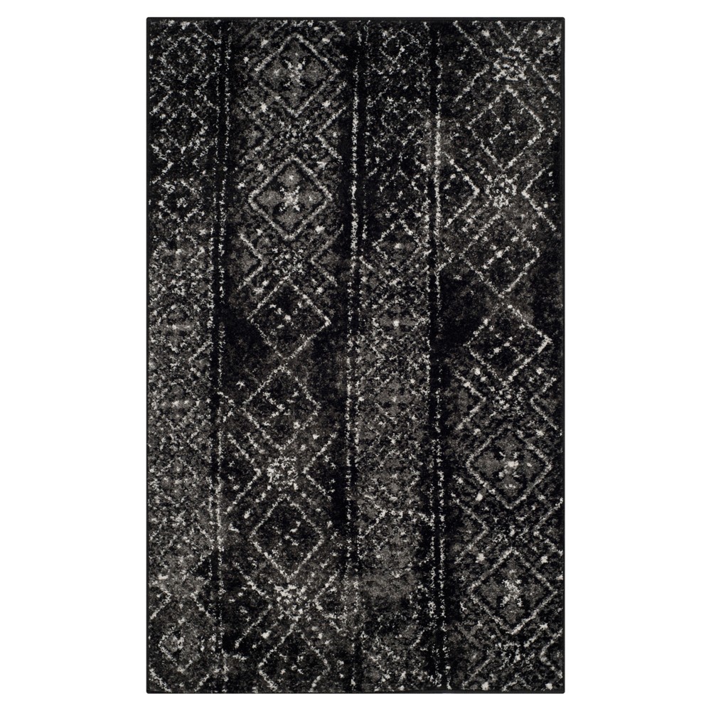 3'x5' Rilynn Accent Rug Black/Silver - Safavieh