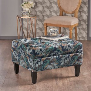 CAVINAS Classic Upholstered Ottoman with Birch Wood Legs, Modern Rectangle Ottoman Bench, Ottoman Foot Stools, Bedroom Entry Bench - 1 of 4