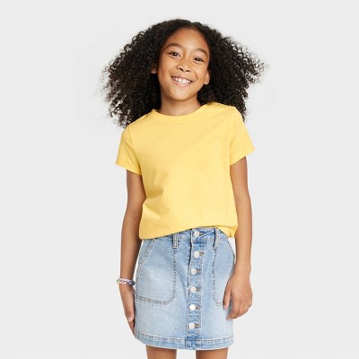 Image of Girls' Short Sleeve T-Shirt - Cat & Jack™ Gold XS