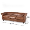 3-Seater Sofa With Rolled Arms And Curved Backrest,Comfortable Couch Sofa,Upholstered Sofa For Living Room,Bedroom-Cuddlewood - 4 of 4