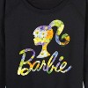 Women's - Barbie - Easter Lightweight French Terry Wide Neck Long Sleeve Shirt - 2 of 4
