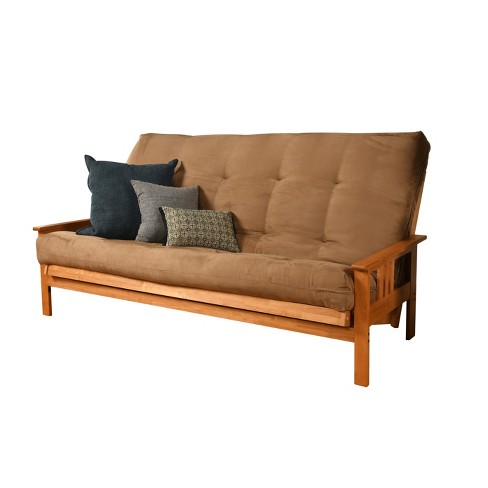 Queen Chicago Coil Spring Mattress Futon Peat Suede Dual Comfort