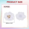 Unique Bargains Rhinestone Pearl Chiffon Flower for DIY Craft Wedding Party 15 Pcs - 2 of 4