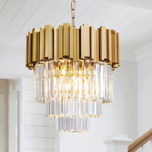 15inch Light Dimmable Tiered Chandelier With Crystal Light - 1 of 4