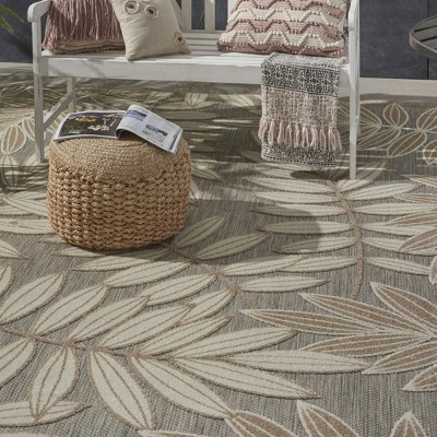 Nourison Aloha Natural Floral Leaf Outdoor Area Rug