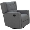 HOMCOM Wingback Recliner Chair Manual Rocking Sofa 360° Swivel Glider with Button Tufted, Padded Seat, Single Home Theater Seating for Living Room - 4 of 4