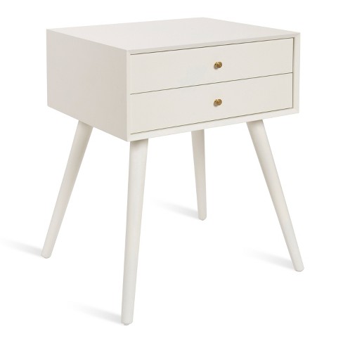 Kate And Laurel Finco Rectangle Wood Side Table, 18x15x24, White : Target