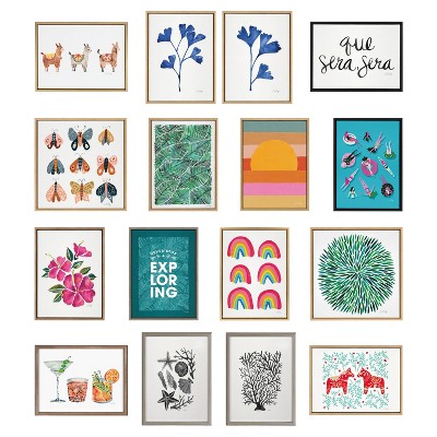 Tan and White Tree of Life Canvas Print with Frame