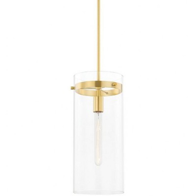 Mitzi Haisley 1 - Light Pendant in  Aged Brass Clear Shade