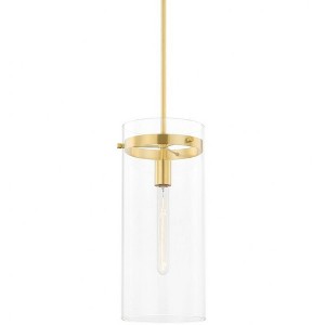 Mitzi Haisley 1 - Light Pendant in  Aged Brass Clear Shade - 1 of 1