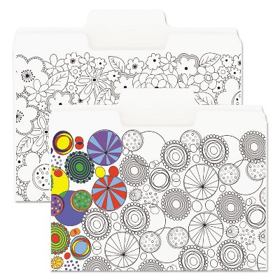 Smead SuperTab Coloring File Folders 1/3 Cut 3/4" Expansion Letter White 6/Pack 11647