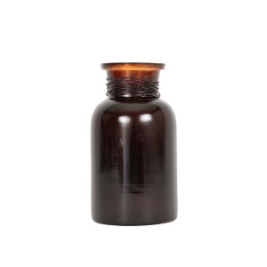 Wrapped Neck Bud Vase Amber Glass & Metal by Foreside Home & Garden - 1 of 4